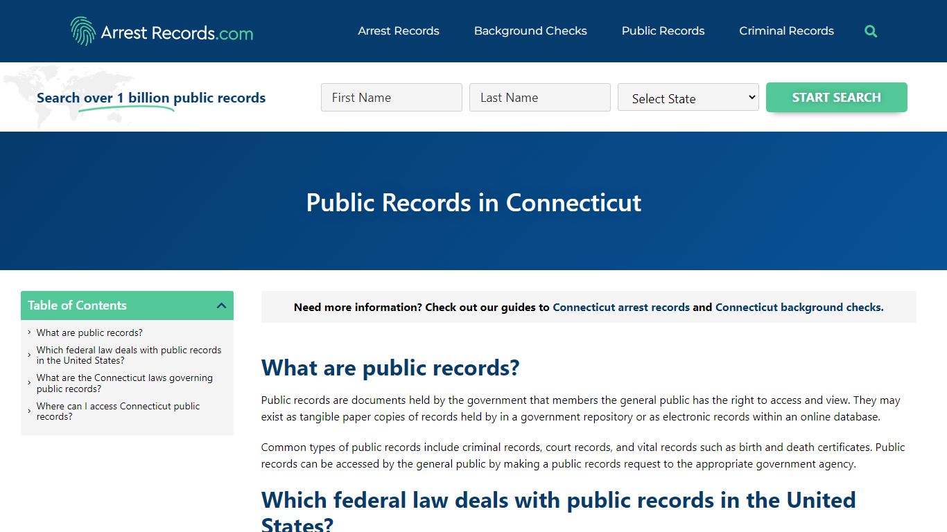 Connecticut Public Records - Arrest Records.com